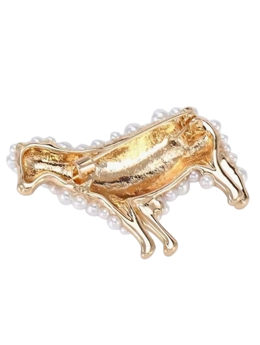 Sheep pin; gold and faux white pearl; NWOT - Picture 6 of 7